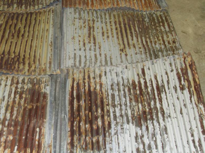 Salvaged Metal Roofing from Attica Grain Elevator / These pieces measure 27